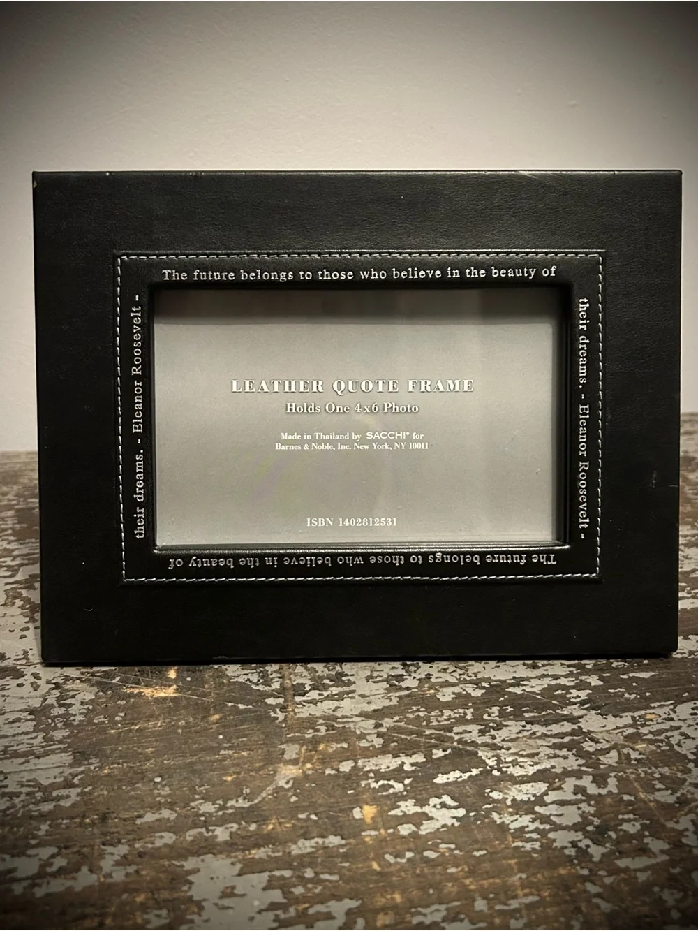 Leather Quote Frame - Black - Swing